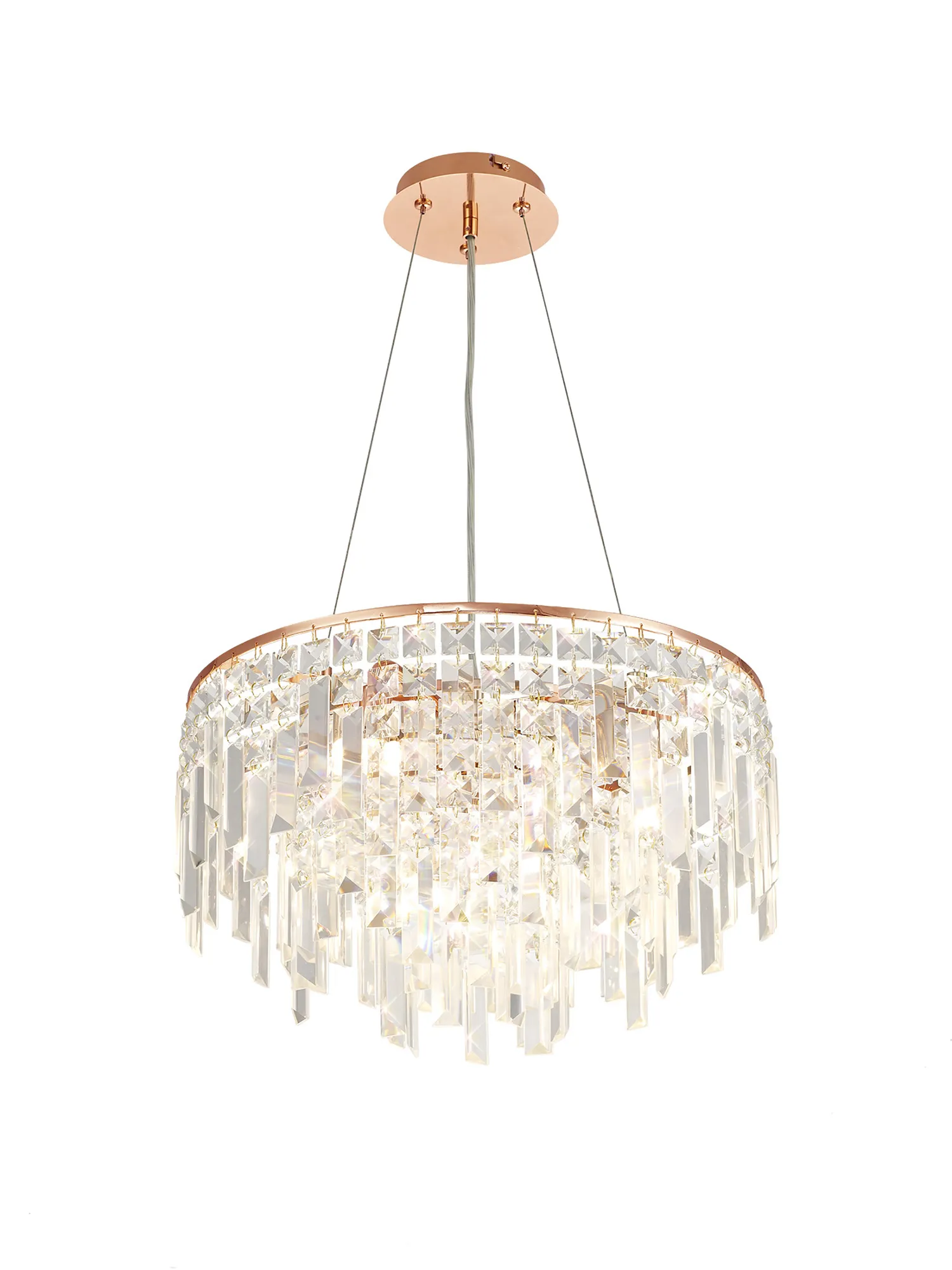 Maddison Crystal Ceiling Lights Diyas Ringed & Square Crystal Fittings